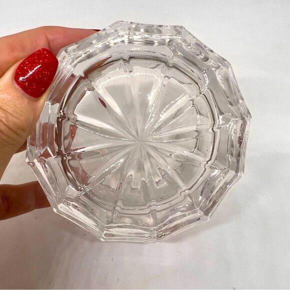 Vintage Crystal Christmas Tree W/Star Art Glass Trinket Dish 6.0” Tall Mikasa - Picture 4 of 6